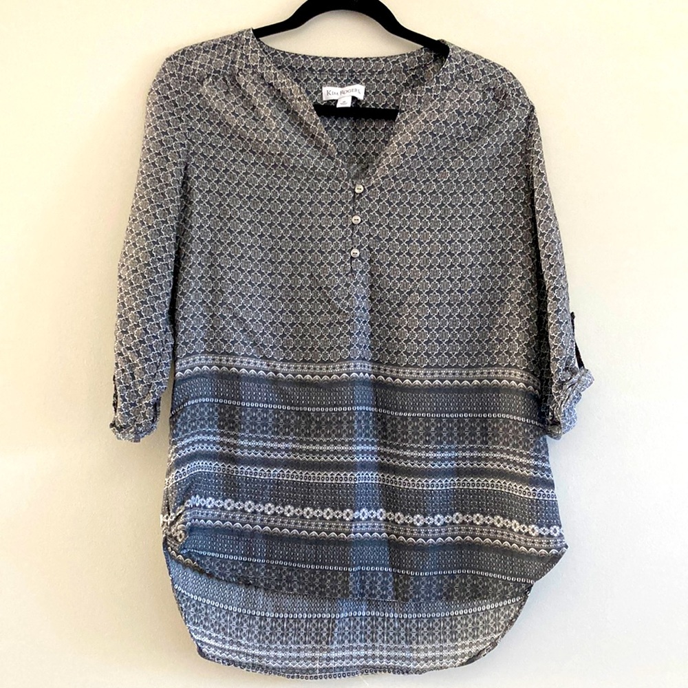 Gray floral tunic